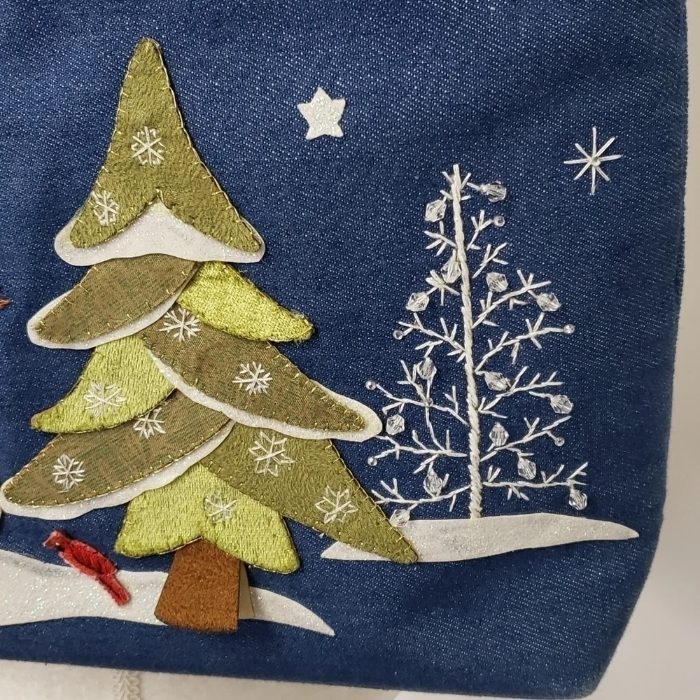 Cappelli Straworld Inc Bag 2008 Snowman Decor 100% Cotton Denim GUC - Picture 5 of 14